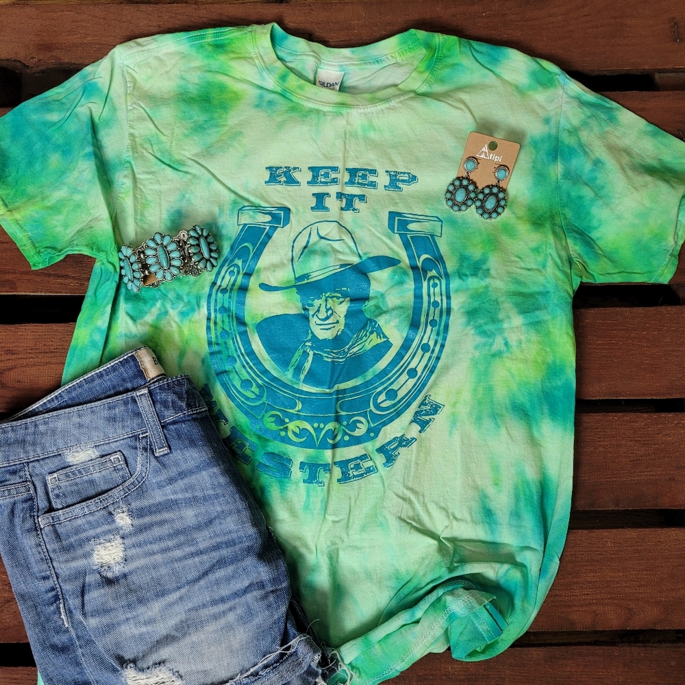 Keep It Western Turquoise Cotton Shirt NWOT